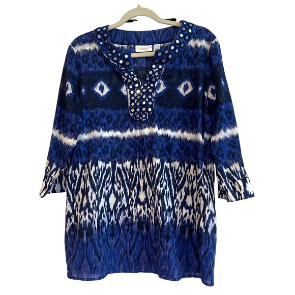 Chico's Tops - Chico's Size 8 Animal, Tie Dye, Boho Tunic